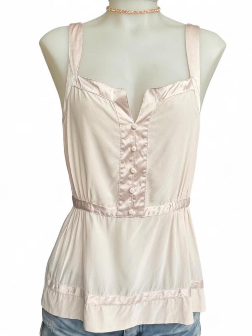 Marc Jacobs | Y2K 100% Silk Babydoll Tank Top Blush Pink | 12